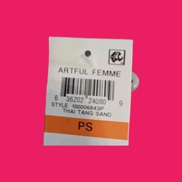 Style & co printed split neck peasant top size PS blue tang sand - Picture 9 of 11